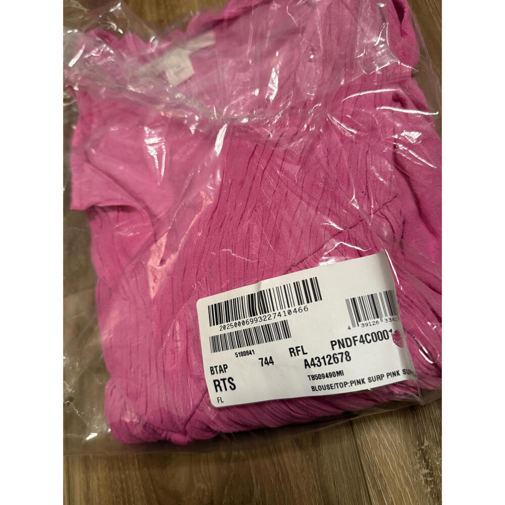 NWT! Treasure & Bond Shirred Raglan Sleeve Gauze Top in Pink Surprise Size Med - Picture 3 of 5
